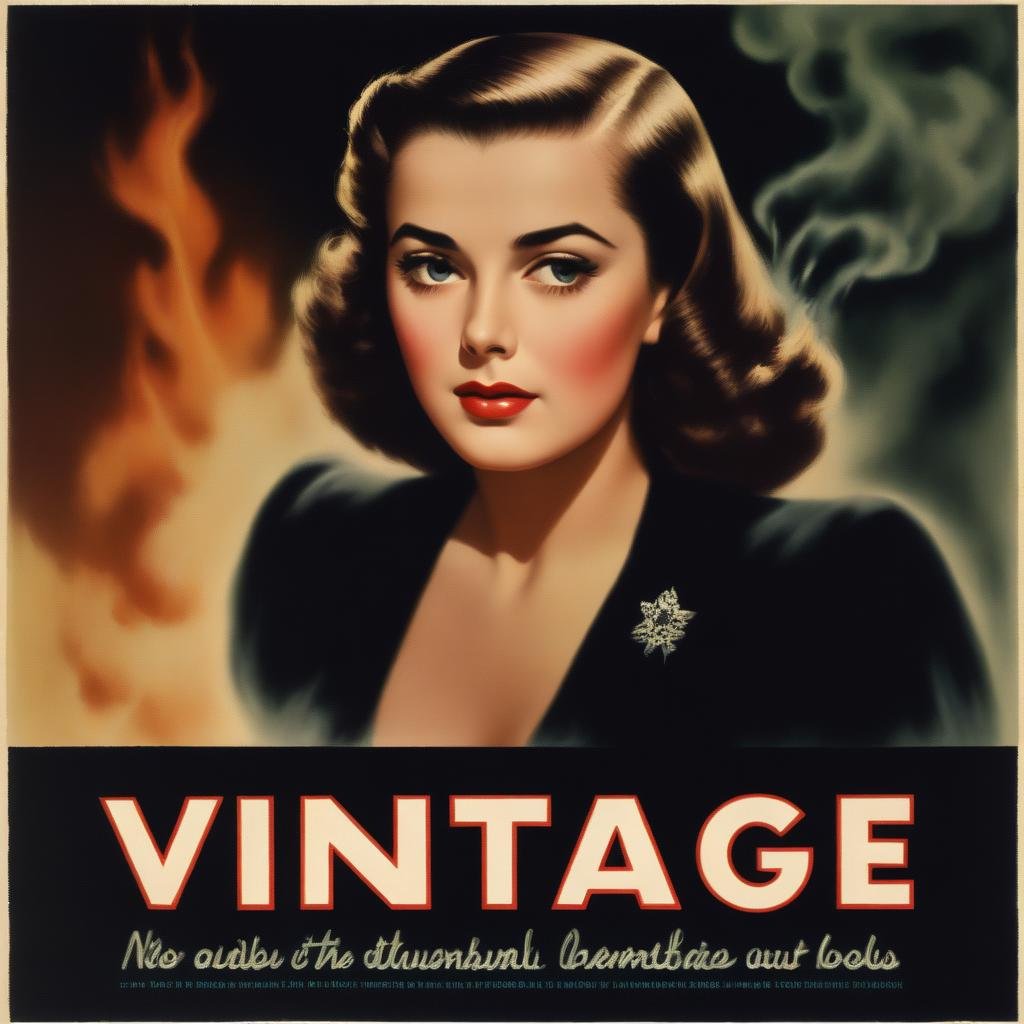 1940s movie poster that says ('vintage'text logo:1.5), beautiful young woman, in black smoke,serious face, dark background,detailed face,retro art,vintage_p_style, <lora:VintagePPXL:1>, <lora:texta:0.8> l