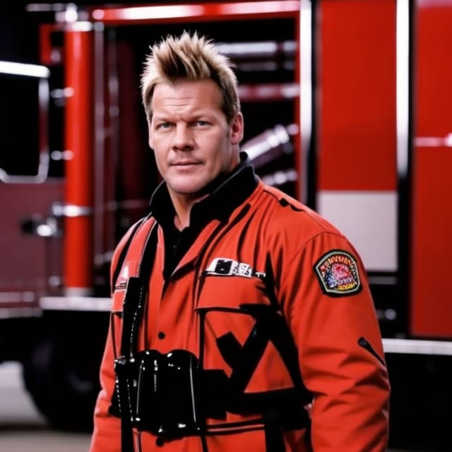 Jericho as a firefighter,<lora:659111690174031528:1.0>