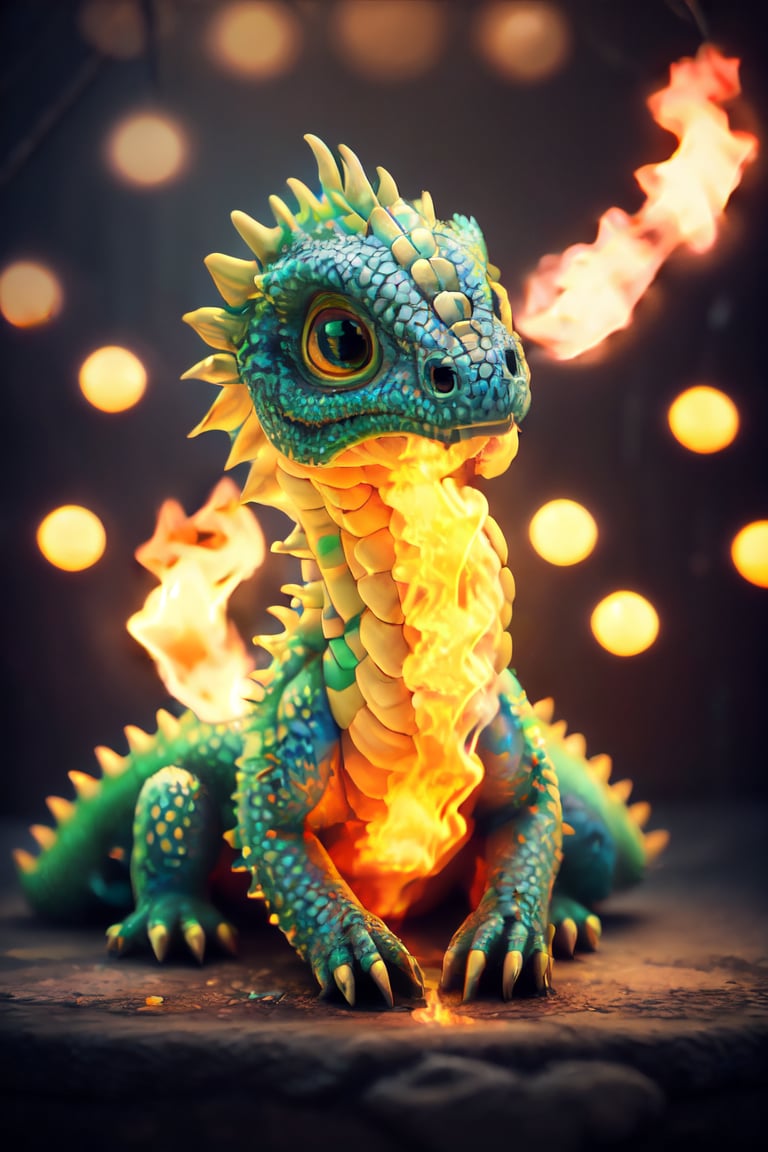 (masterpiece, best quality, highres:1.3), (1dragon:1.3), ((solo)), , perfect hands,Bokeh effect,fire,red
