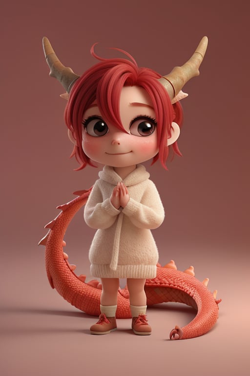 a dragon cute,dragon wool,chibi,IncrsNikkeProfile