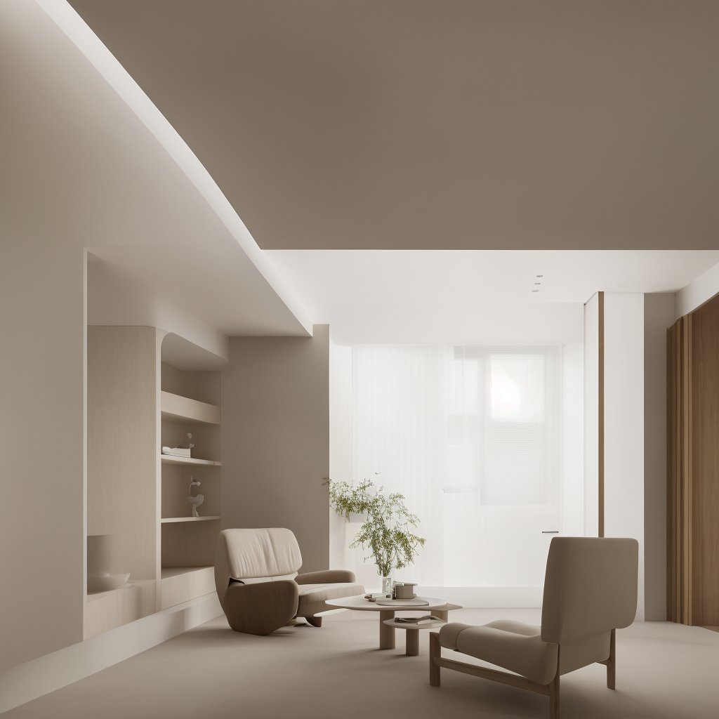 <lora:interior decoration_NaiYou_BY_LION ShikinV1.0 D20:0.95>,Naiyou,Neutral colour,interior design,living room,Study room,