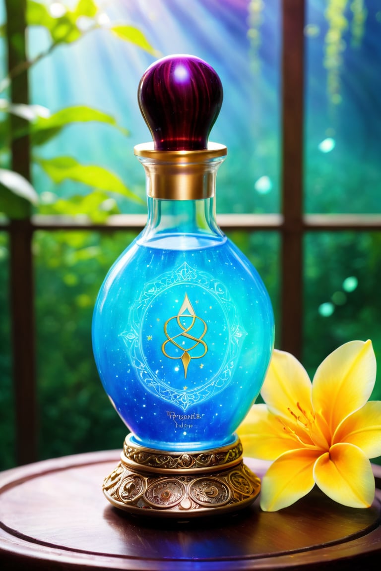 best quality,highres,ultra-detailed,realistic,beautifully crafted potion of luminous, pearlescent liquid,an elegantly shaped bottle with eternal youth runes,vibrant and ageless utopia reflecting the potion's gift of everlasting youth,glowing liquid shimmering with a celestial aura,iridescent colors dancing within the liquid,a mesmerizing elixir radiating with life energy,a magical concoction brimming with otherworldly power,a rich blend of opalescent hues swirling in harmony,a captivating potion that emanates a soft, enchanting glow,the bottle adorned with intricate engravings,potion-filled vessel designed with elegance and grace,the runes on the bottle pulsating with ethereal energy,utopia bathed in a golden, ethereal light,rays of light cascading through the utopia,casting a dreamlike glow upon the scene,a paradise where time stands still and beauty never fades,an idyllic landscape painted with vibrant and lush colors,utopia filled with blooming flowers and majestic trees,touches of magic sparking through the air,filling the scene with a sense of wonder and enchantment,an oasis of eternal youth and everlasting beauty,potion's gift of immortality and eternal youth cherished by all who enter this utopia,a scene so breathtakingly beautiful it feels like a dream come true.