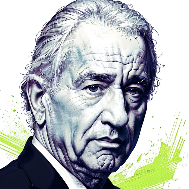 A lovely highly detailed monochrome crosshatching portrait of Robert De Niro.  green theme. spot color, XTCH