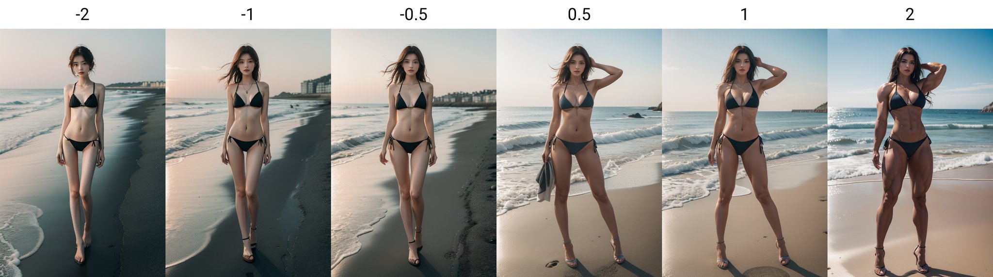 1girl,full_body,realistic photos,<lora:麻袋滑块瘦壮:-2>,by the sea,bikini,, masterpiece,best quality,ultra-detailed,