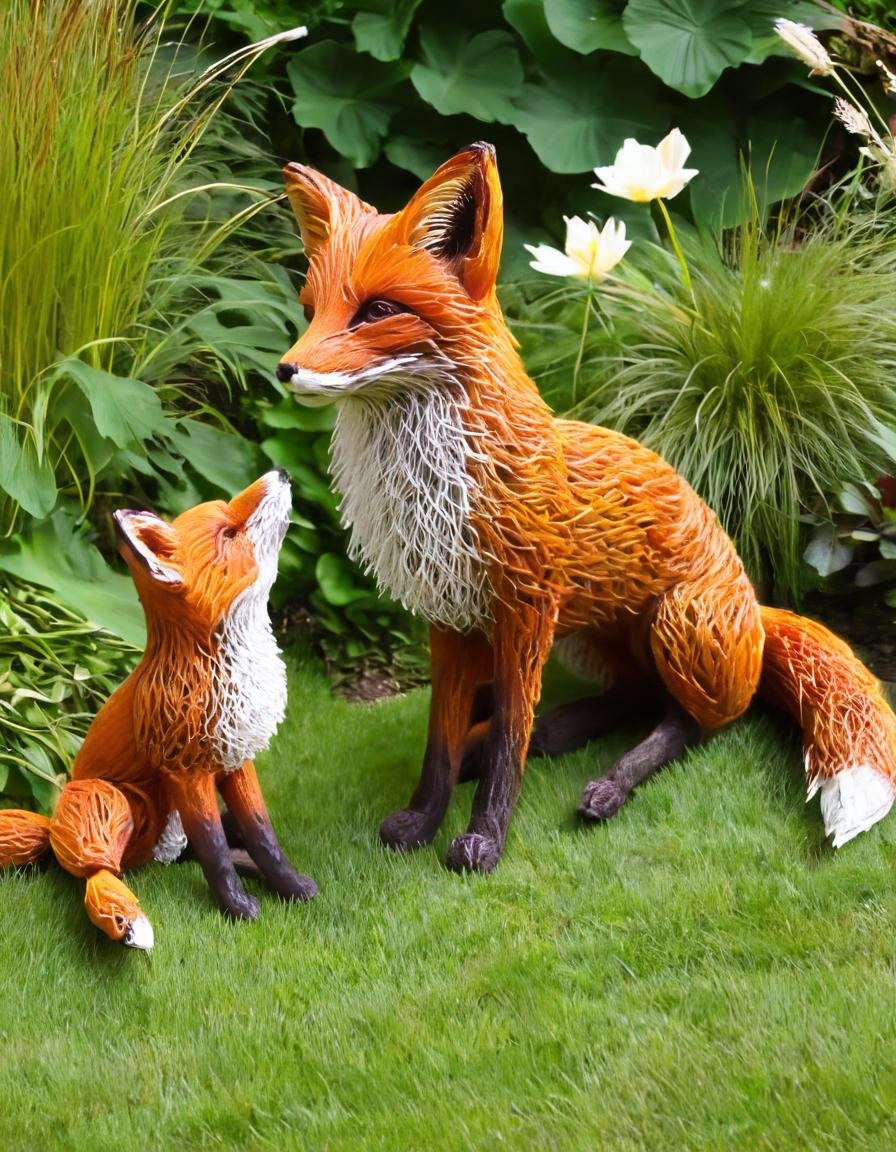 wire sculpture, fox, baby fox, grass, no humans, outdoors, flower, calm, cute, magic, strong, emotional, detailed, dramatic, focused, intricate, stunning, highly detail, cinematic, professional, light, clear, excellent composition, dynamic, beautiful, elegant, perfect, full, color, epic, best, contemporary, colorful, romantic, surreal <lora:WiredXL:1>, , <lora:FILM_PHOTOGRAPHY_STYLE:0.25>