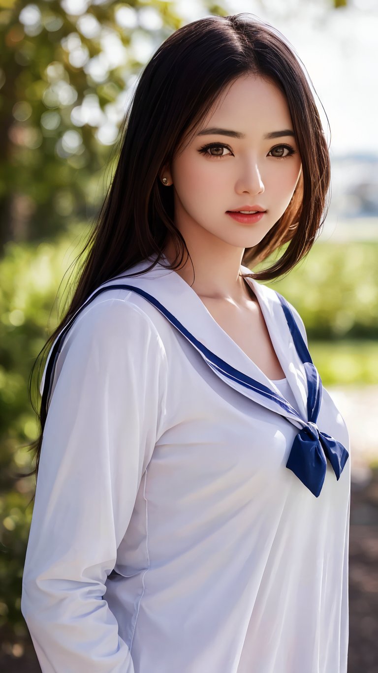 masterpiece, Best quality, masterpiece, ultra high res, (photorealistic:1.4), raw photo, 1girl, wearing sailor dress,