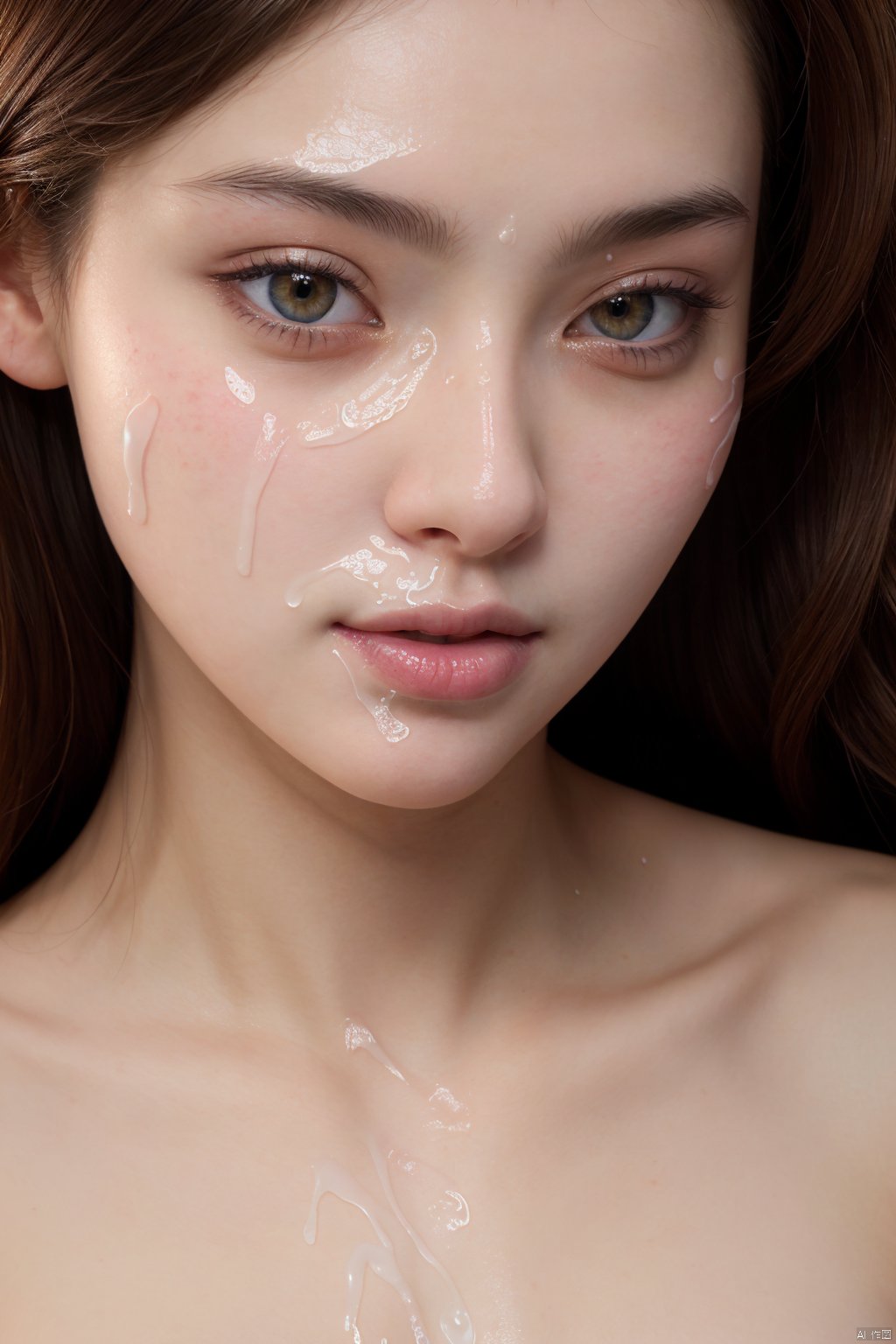  (best quality),(masterpiece),an extremely delicate and beautiful girl,official art,ultra-detailed,(light on face),BY MOONCRYPTOWOW, ((facial, Cum on the face)),close view