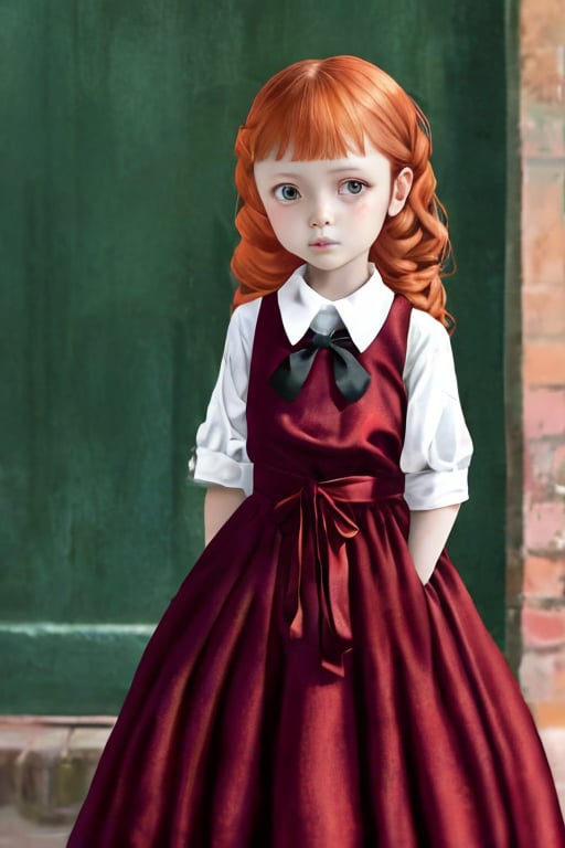 ginger girl wearing a dress