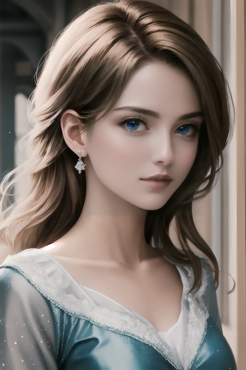 best quality, masterpiece, (elsa:0.8), upper body, blue eyes,