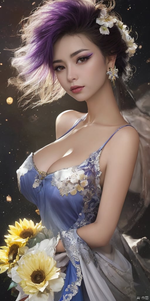  1girl,Han Chinese girls,purple Hanfu,,full body,feathers,floating object,floating weapon,chinese clothes,large breasts,sunflower,jewelry, earrings,lips, makeup, portrait, eyeshadow, realistic, nose,{{best quality}}, {{masterpiece}}, {{ultra-detailed}}, {illustration}, {detailed light}, {an extremely delicate and beautiful}, a girl, {beautiful detailed eyes}, stars in the eyes, messy floating hair, colored inner hair, Starry sky adorns hair, depth of field, large breasts,cleavage,blurry, no humans, traditional media, gem, crystal, still life, Dance,movements, All the Colours of the Rainbow,zj,
simple background, shiny, blurry, no humans, depth of field, black background, gem, crystal, realistic, red gemstone, still life,