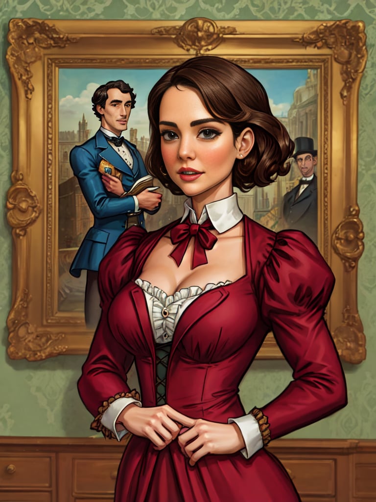 add_detail, masterpiece, Katie Holmes as Sherlock Holmes the Victorian Detective, 