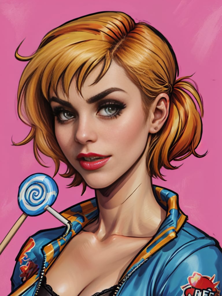 add_detail, masterpiece, Sarah Michelle Gallar as Lollipop Chainsaw, 