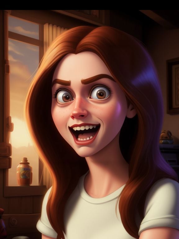 Extremely Detailed Digital CG Art, LucasArts Game CG Style, Overly Attached Girlfriend Meme, 