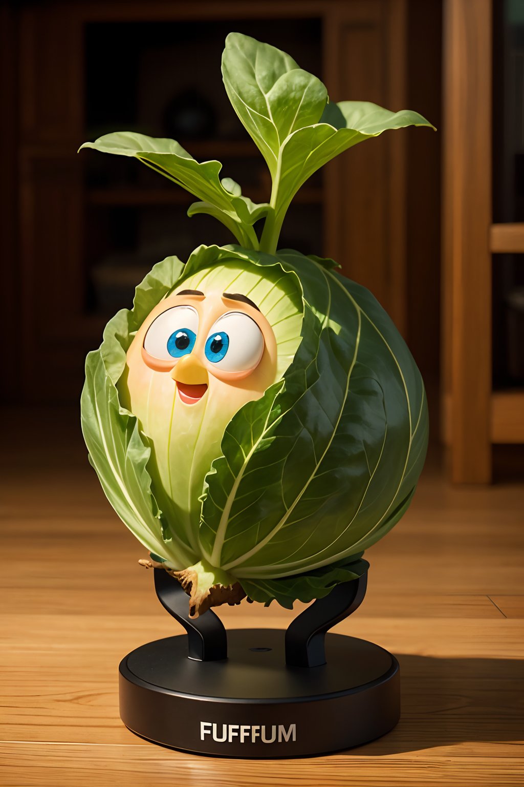 pixar style, a cabbage,  as a pixar character, shocked face, (best quality), (masterpiece), (best lighting), (high detailed skin:1.0),( detailed eyes), 8k uhd, dslr, soft lighting, best quality, film grain, Fujifilm XT3,