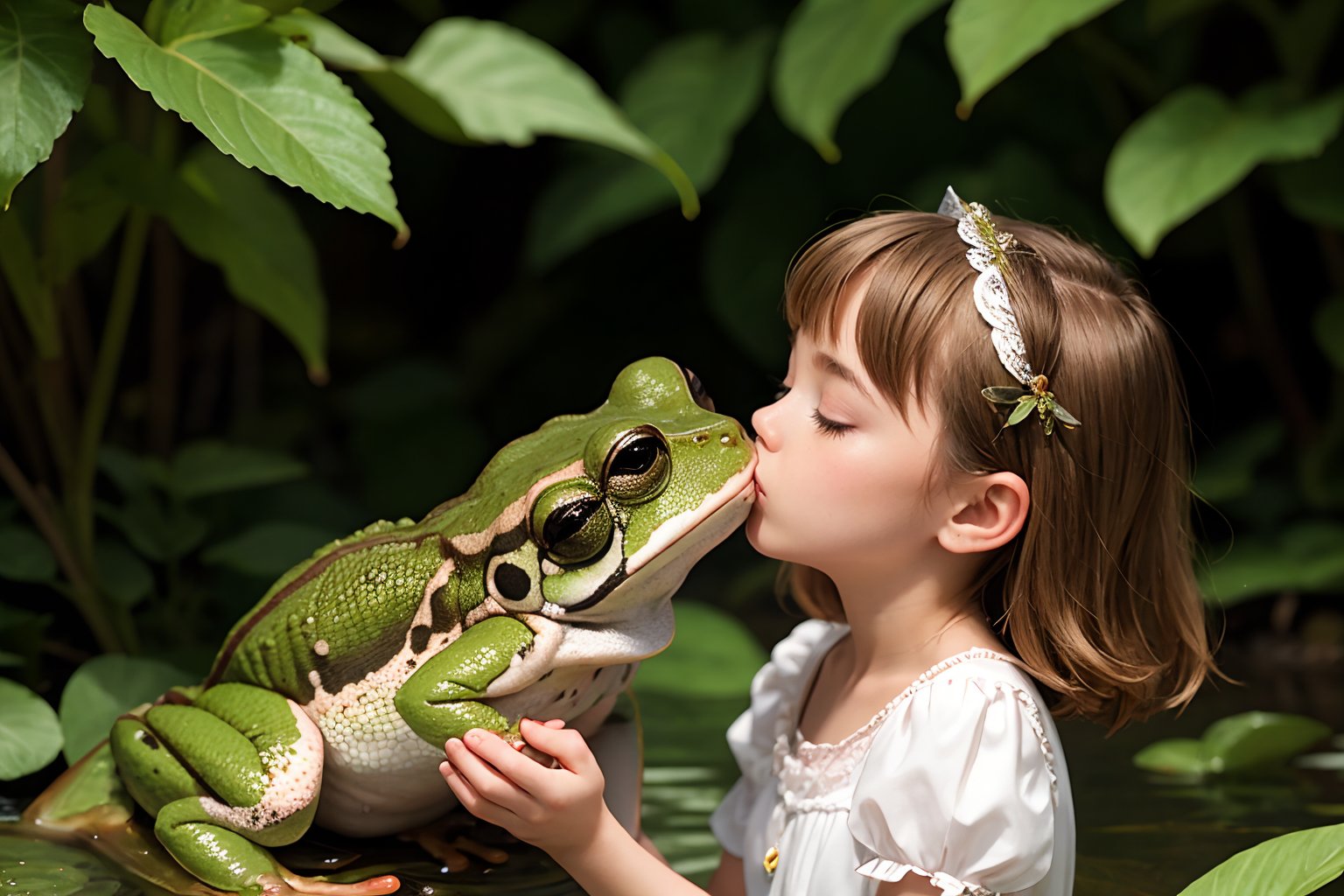 fairyland princess kissing a frog