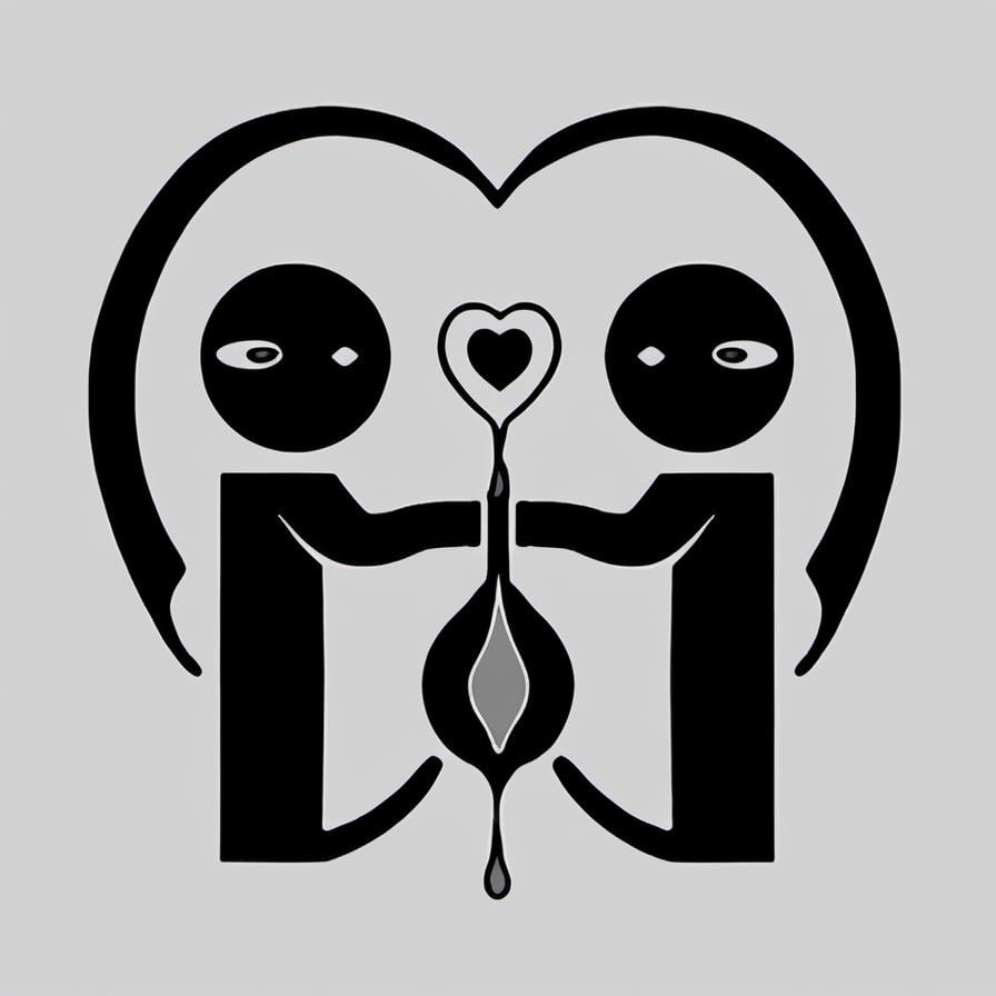 best quality, monochrome stencil cutout icon depicting a fetish of energy drain and semen milking,   a male mars sign with a heart shooting liquid inside a venus female sign, ejaculation symbol,  <lora:Fetish_icons_safetensors:1>   ,  concise, spot on,  simple background, male gender sign, female sex icon