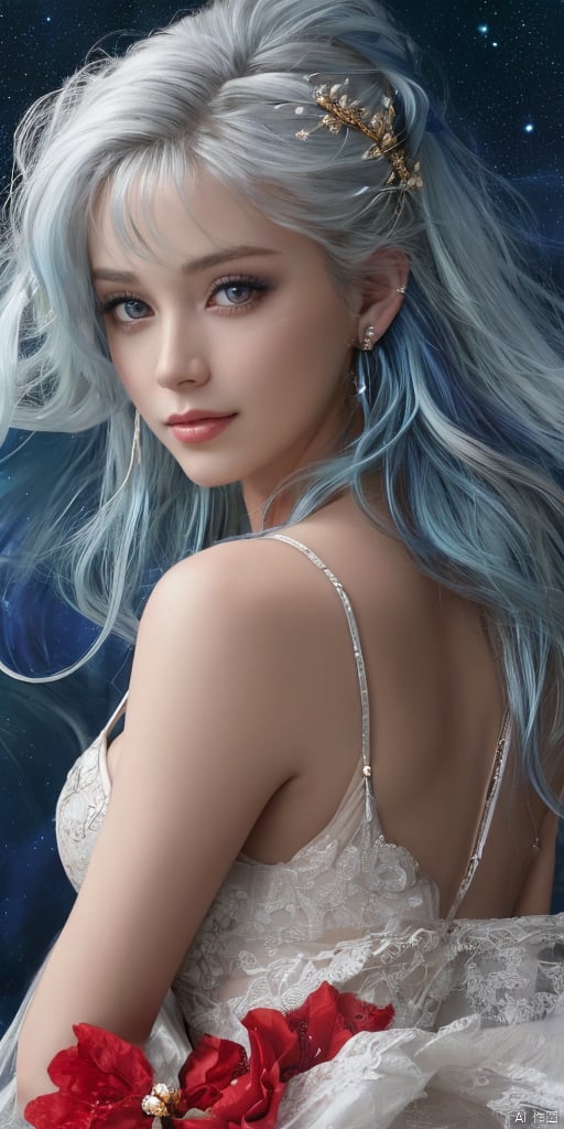  1girl, dance, Fairy, crystal, jewels,black, Crystal clear,solo, long hair, looking at viewer,black hair,jewelry, earrings,lips, makeup, portrait, eyeshadow, realistic, nose,{{best quality}}, {{masterpiece}}, {{ultra-detailed}}, {illustration}, {detailed light}, {an extremely delicate and beautiful}, a girl, {beautiful detailed eyes}, stars in the eyes, messy floating hair, colored inner hair, Starry sky adorns hair, depth of field, large breasts,cleavage,zj,

long hair, looking at viewer, smile, short hair, blue eyes, multiple girls, blonde hair, hair ornament, red eyes, dress, 2girls, jewelry, blue hair, weapon, white hair, red hair, earrings, multiple boys, 2boys, water, hair bun, bracelet, petals, facial mark, single hair bun, shawl, hair stick, architecture, pillar, column