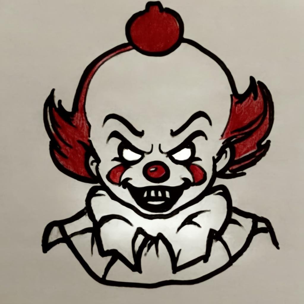 A drawing ofPennywise, , doodle, DoodleRedm,  <lora:DoodlePashOriginalDEBWithTEWithRP:1>