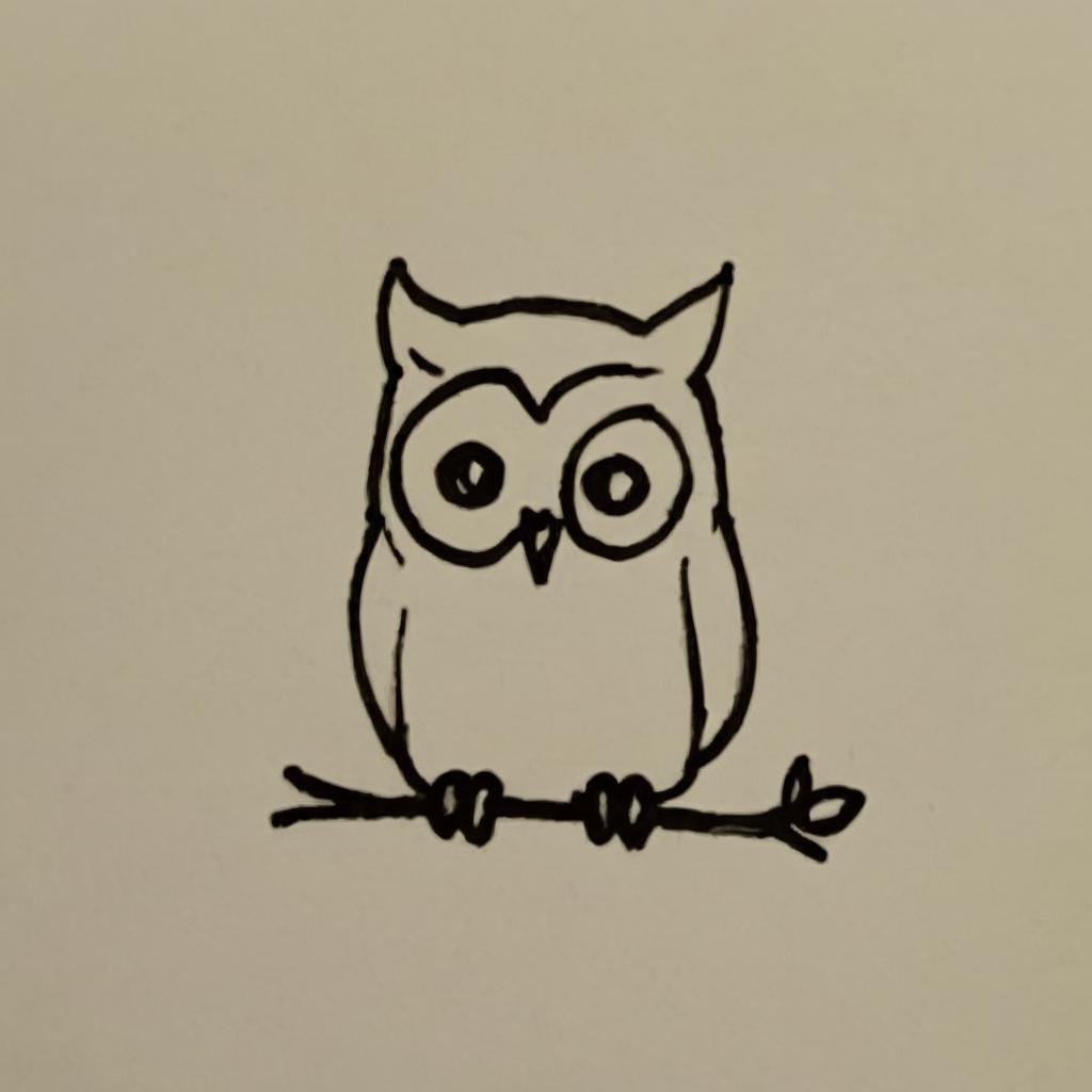A drawing ofA owl, , doodle, DoodleRedm,  <lora:DoodlePashOriginalDEBWithTEWithRP:1>