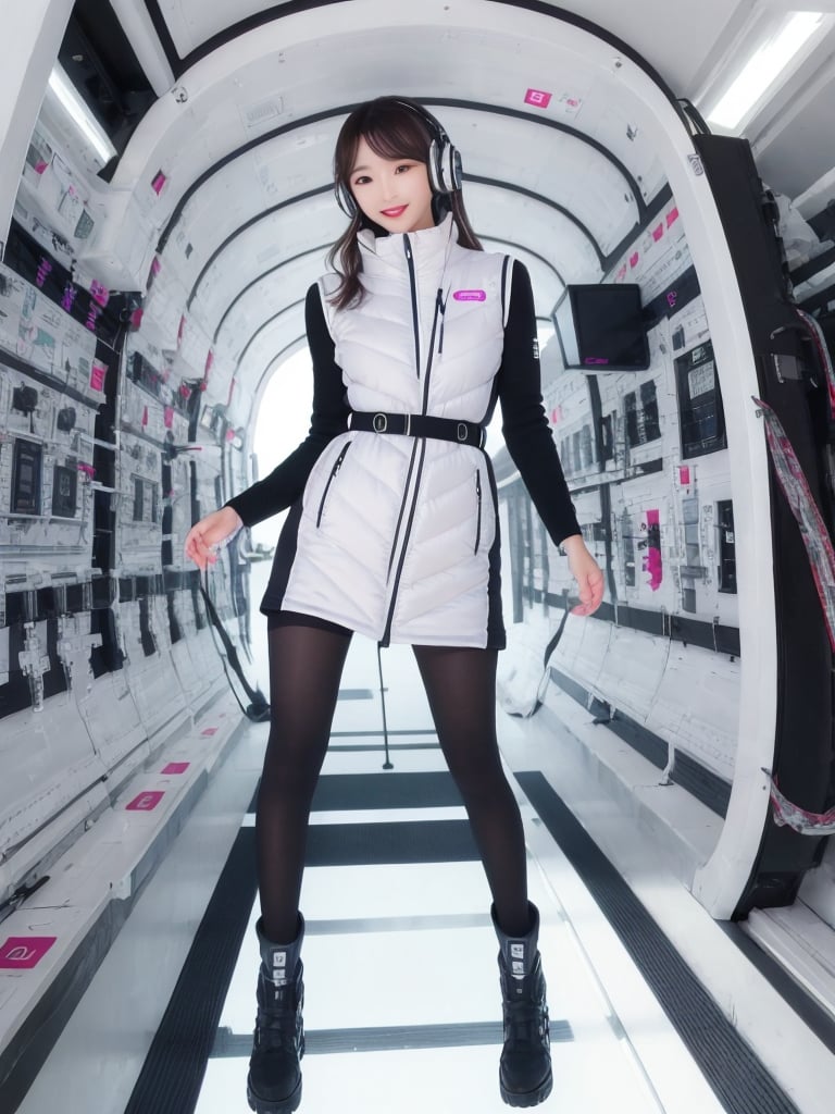 masterpiece, highest quality, High resolution, (big jumping):30,1girl,solo,(top instagrammer):1.2,(fall):1.2,(float girl):2,(floatong body and legs),(gero gravity):3,wind:5 ,BREAK hallway ,white  futuristic space airport ,inside spacecraft,indoor,night ,BREAK headphone,headset,iwatch,smile , female,(hidden hands):2, realistic,BREAK (huge breast):1.5,BREAK white downvest,(futuristic white long boots),(futuristic wear):5,wind:3,long hair,Wind,Wind,Wind,blonde hair,BREAK,black belt,black stocking,black tights,black long sleeve BREAK Astrovest,tnf_jacket,bing_astronaut,astrovest,realistic,character,girl,anime