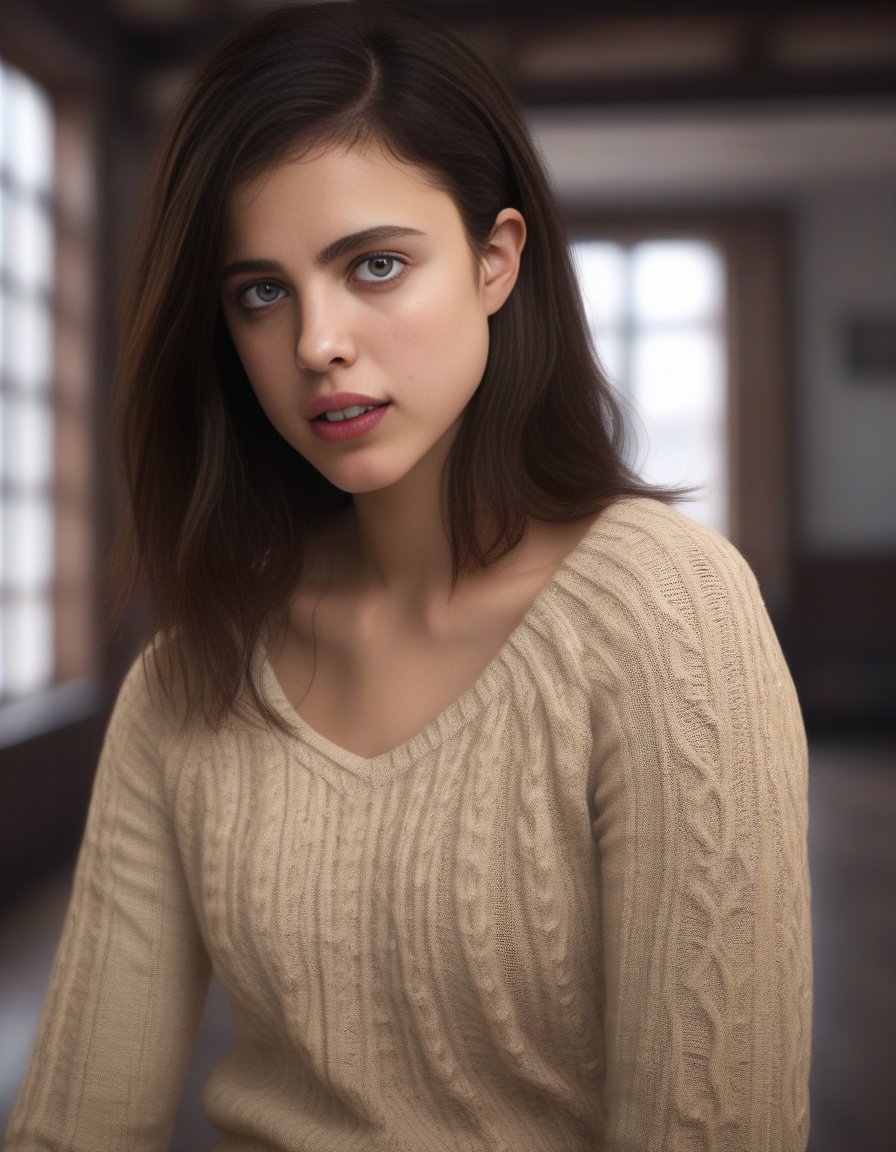 SarahMargaretQualley,<lora:SarahMargaretQualleySDXL:1>,masterpiece,beautiful,extremely detailed,(ultra high res),(8k UHD best quality), (realistic, photo-realistic:1.37), depth_of,field, blurry_background, photo_inset,Dramatic lighting,reference_inset,photo_background,brown_eyes,photorealistic,looking_at_viewer,1girl,shiny skin,detailed skin,(((sweater)))