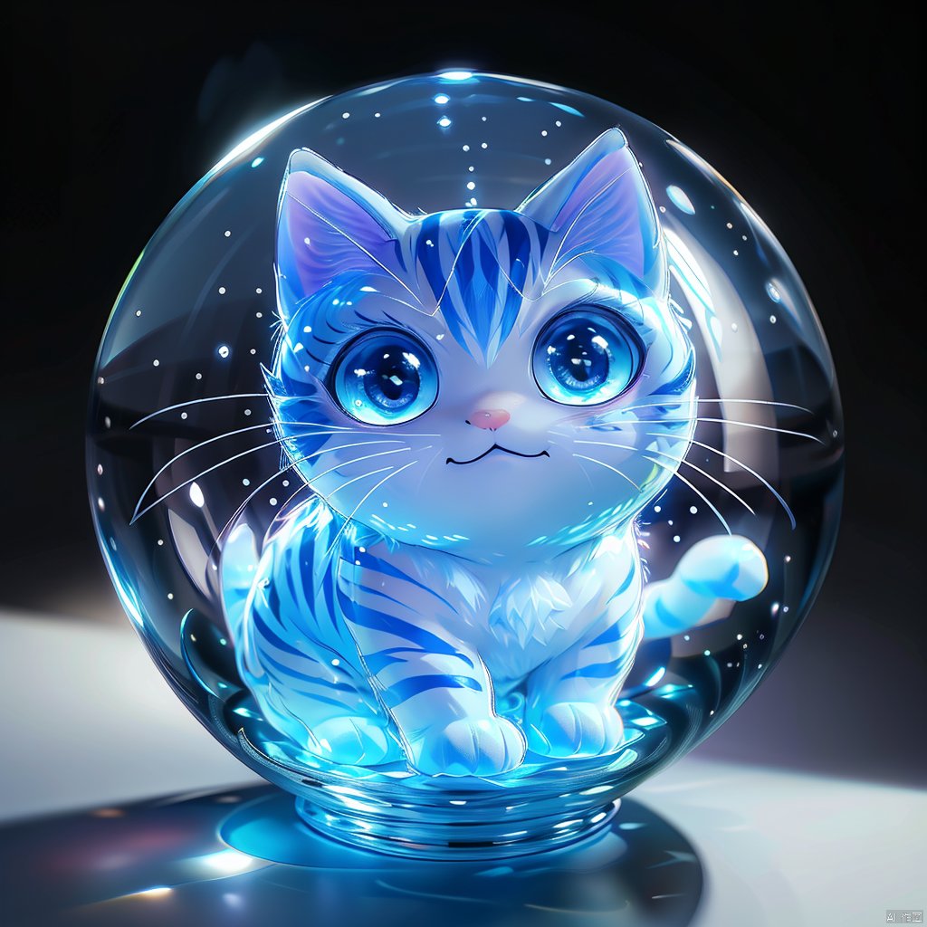 Jelly formed cat（（（masterpiece）））, （（best quality））, （（intricate details））（8k）,果冻形成的猫