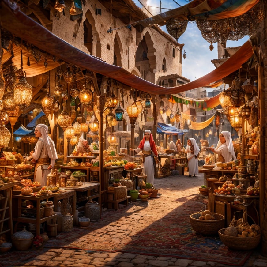 (masterpiece:1.2), (best quality,:1.2), 8k, HDR, ultra detailed, ((photorealistic)), professional light, cinematic lighting, fashion photography, ambient lighting, ((perfect hands)), <lora:detail_slider_v4:2.5>, ArTo, a bazaar in a fantasy medieval arabian town, <lora:ArabianTown-10:0.8>, epiCPhoto