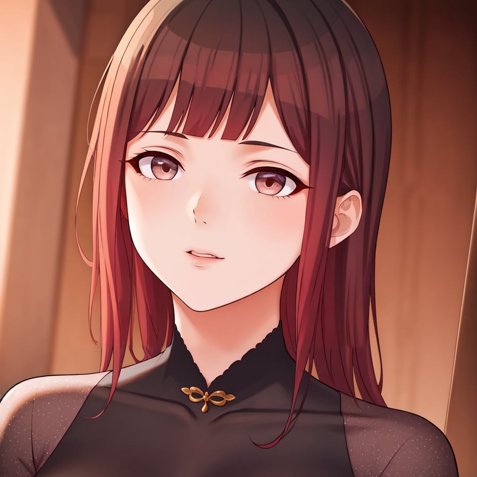 (masterpiece), best quality, high resolution, highly detailed, 1girl,
solo,
long hair,
looking at viewer,
blush,
bangs,
brown hair,
black hair,
brown eyes,
closed mouth,
lips,

,waifu2