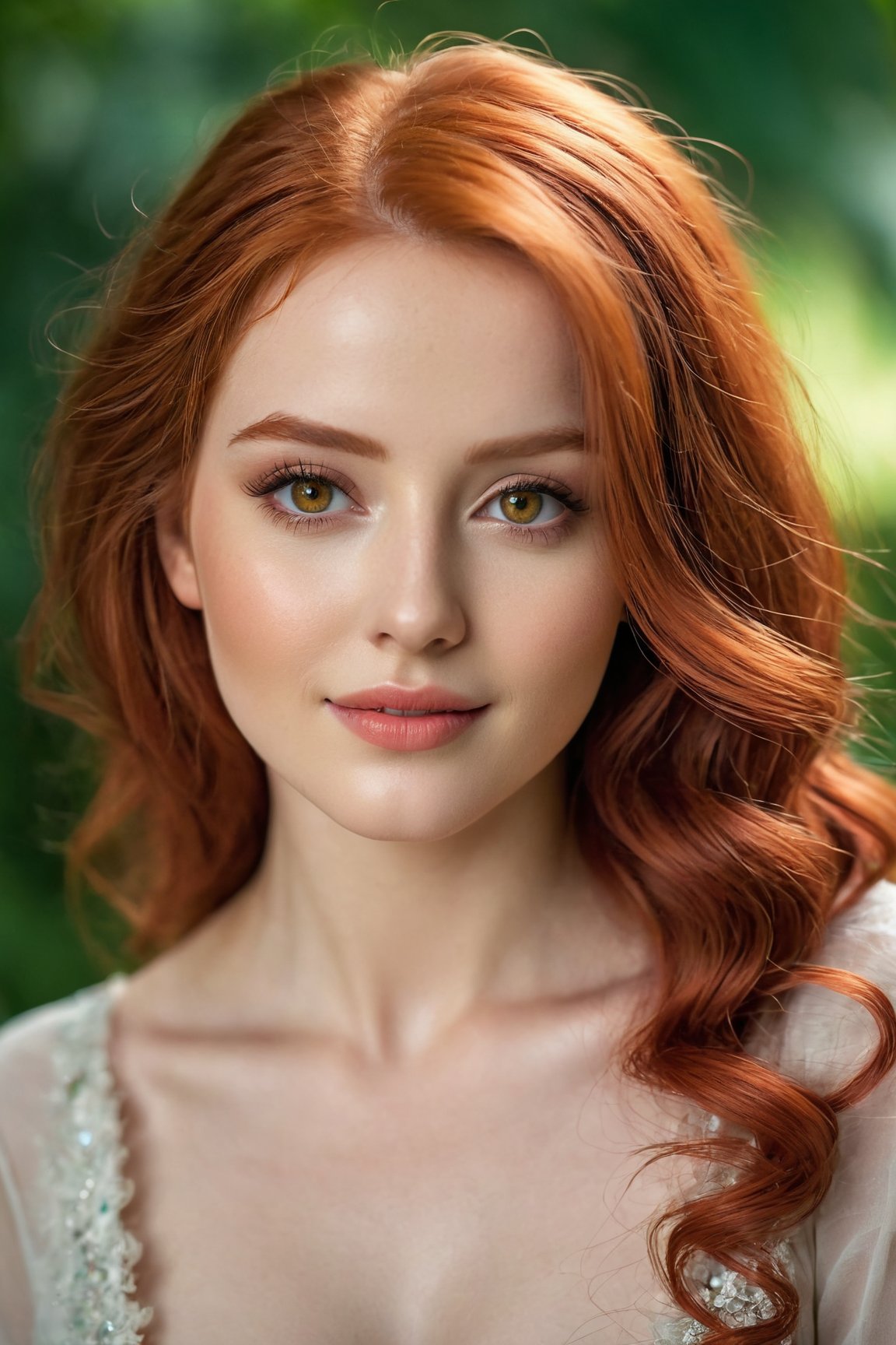 beautiful,Tatar red-haired girl,good figure,(best quality,4k,8k,highres,masterpiece:1.2),ultra-detailed,(realistic,photorealistic,photo-realistic:1.37),vivid colors,portraits,beautiful detailed eyes,beautiful detailed lips,extremely detailed eyes and face,long eyelashes,stylish clothes,dazzling smile,confident pose,soft lighting,flowing red hair,fair skin,graceful appearance,captivating gaze,natural beauty,striking features,delicate facial structure,elegant posture,lush red hair cascading down,Fairytale-like atmosphere,serene garden setting,subtle shadows,hint of mystery,ethereal beauty,delicate features,subtle expression of beauty,enchanting aura,sublime presence,impeccable attention to detail,warm color palette,subtle color gradients,subdued tones,rich texture,harmonious composition,mesmerizing gaze,soft, diffused lighting,romantic atmosphere.