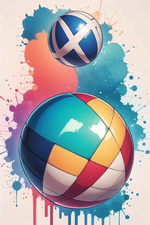 ball, colorful, white background, Chromaspots