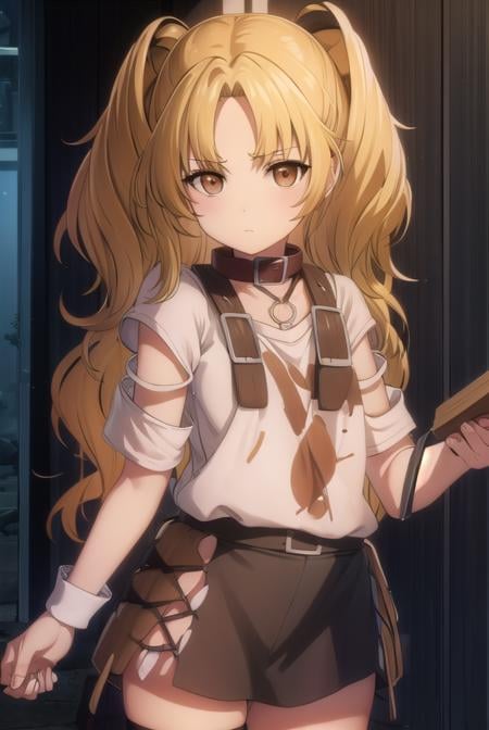 yuzukikatagiri, <lora:yuzuki katagiri s1-lora-nochekaiser:1>,yuzuki katagiri, long hair, bangs, blonde hair, twintails, (brown eyes:1.5), (parted bangs:1.5),BREAK skirt, shirt, thighhighs, white shirt, short sleeves, black skirt, collar, single thighhigh, argyle,BREAK outdoors,BREAK looking at viewer, (cowboy shot:1.5),BREAK <lyco:GoodHands-beta2:1>, (masterpiece:1.2), best quality, high resolution, unity 8k wallpaper, (illustration:0.8), (beautiful detailed eyes:1.6), extremely detailed face, perfect lighting, extremely detailed CG, (perfect hands, perfect anatomy),