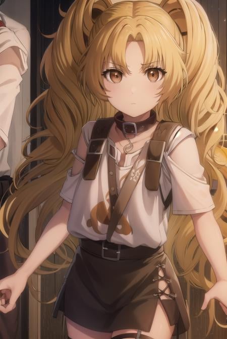 yuzukikatagiri, <lora:yuzuki katagiri s1-lora-nochekaiser:1>,yuzuki katagiri, long hair, bangs, blonde hair, twintails, (brown eyes:1.5), (parted bangs:1.5),BREAK skirt, shirt, thighhighs, white shirt, short sleeves, black skirt, collar, single thighhigh, argyle,BREAK outdoors,BREAK looking at viewer, (cowboy shot:1.5),BREAK <lyco:GoodHands-beta2:1>, (masterpiece:1.2), best quality, high resolution, unity 8k wallpaper, (illustration:0.8), (beautiful detailed eyes:1.6), extremely detailed face, perfect lighting, extremely detailed CG, (perfect hands, perfect anatomy),