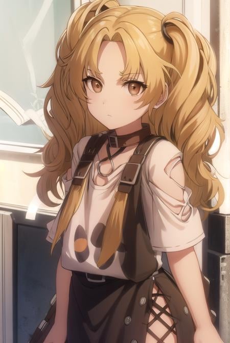 yuzukikatagiri, <lora:yuzuki katagiri s1-lora-nochekaiser:1>,yuzuki katagiri, long hair, bangs, blonde hair, twintails, (brown eyes:1.5), (parted bangs:1.5),BREAK skirt, shirt, thighhighs, white shirt, short sleeves, black skirt, collar, single thighhigh, argyle,BREAK outdoors,BREAK looking at viewer, (cowboy shot:1.5),BREAK <lyco:GoodHands-beta2:1>, (masterpiece:1.2), best quality, high resolution, unity 8k wallpaper, (illustration:0.8), (beautiful detailed eyes:1.6), extremely detailed face, perfect lighting, extremely detailed CG, (perfect hands, perfect anatomy),