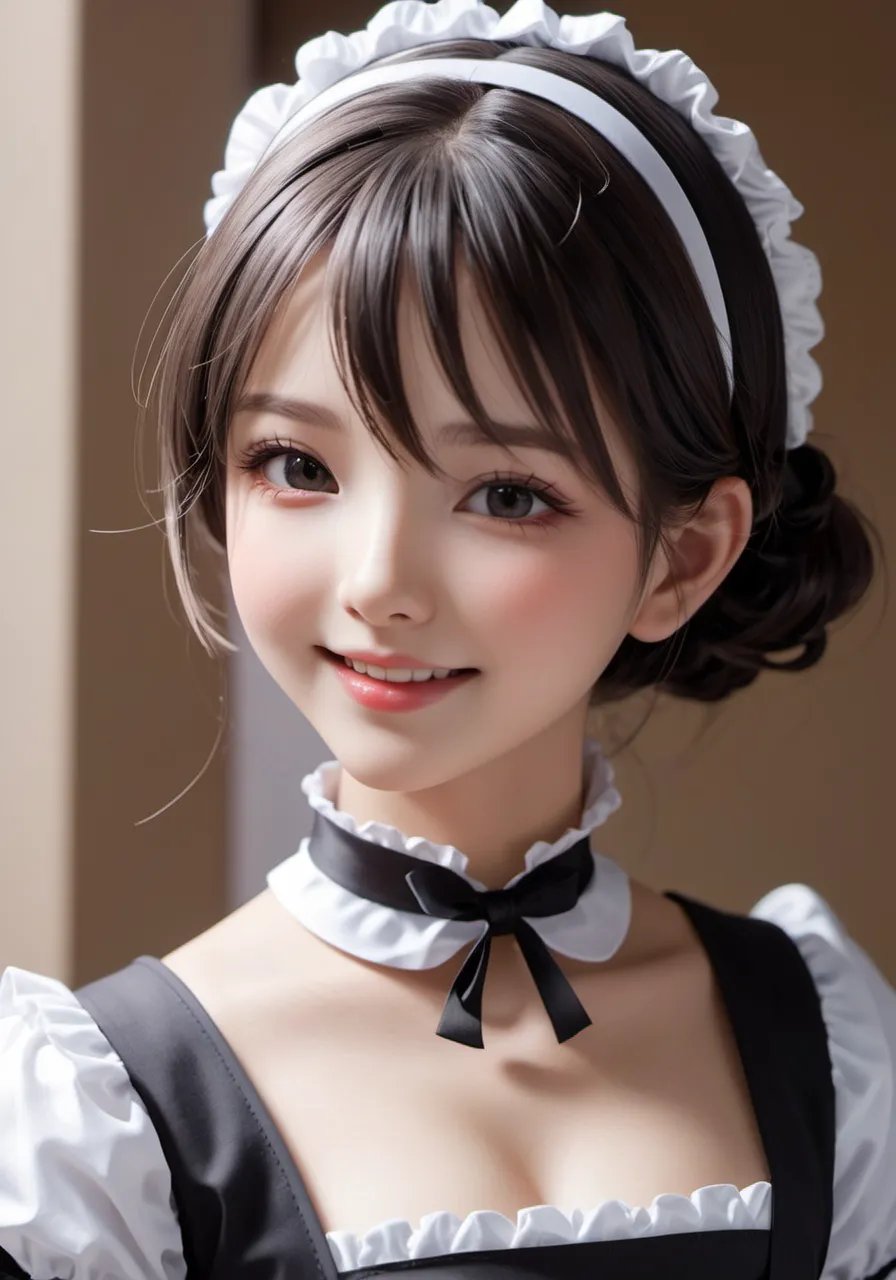 highres,best qualitymaid girl,face up,smile