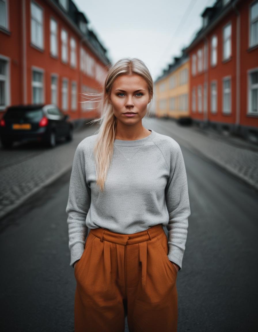 a photo of a modern nordic woman on a street,<lora:EMS-294151-EMS:0.150000>