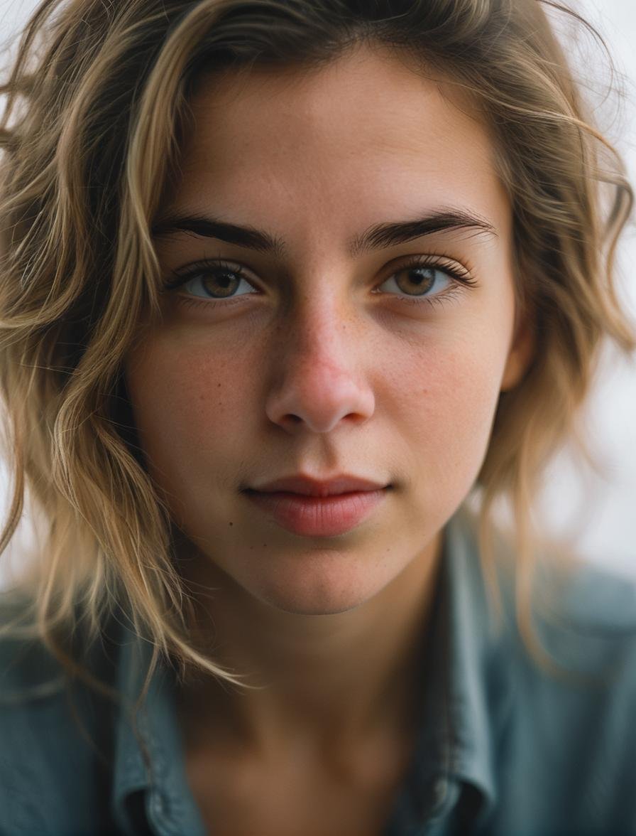 a close-up photo of a beautiful woman