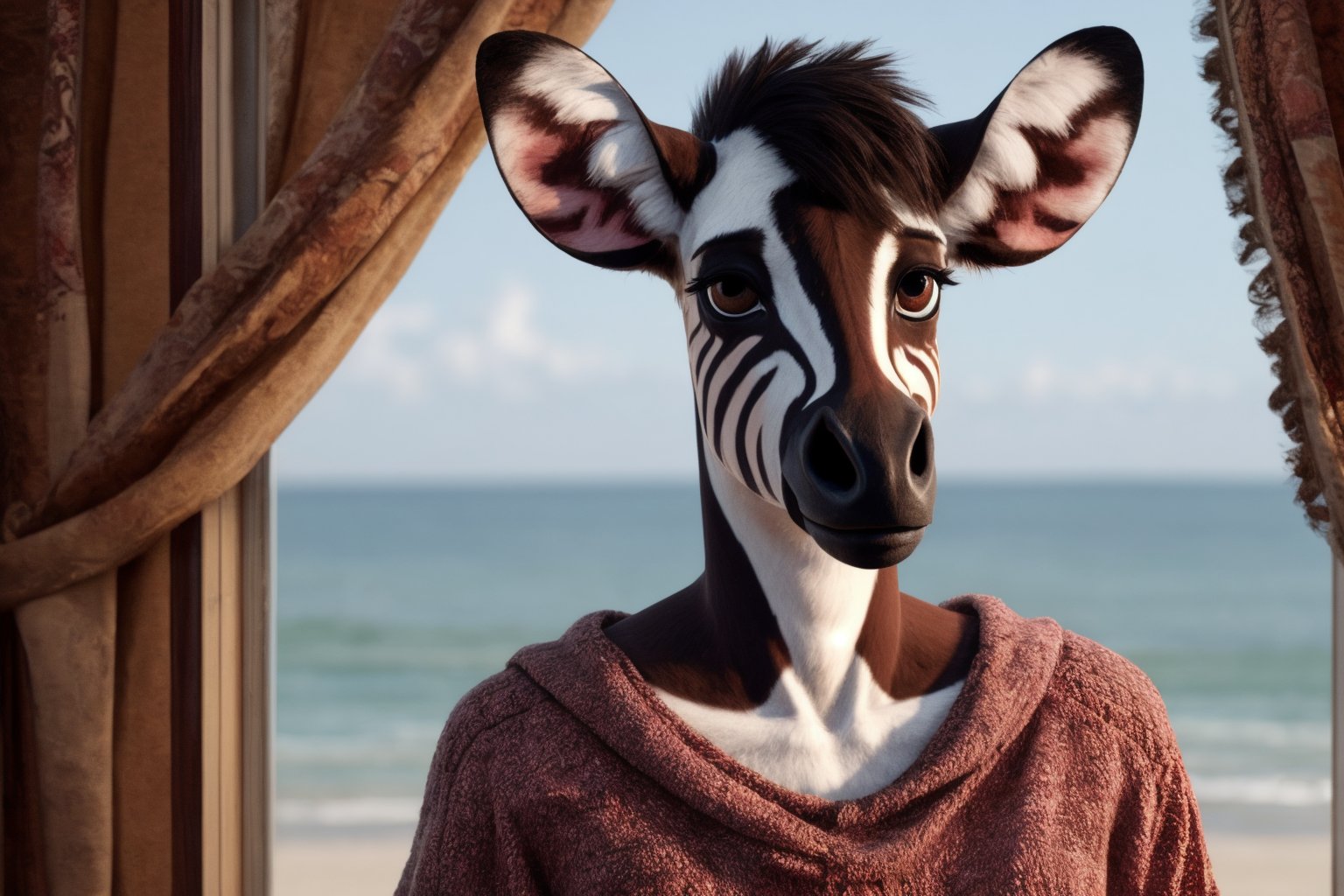 Okapi, (anthro), intricate_detailed