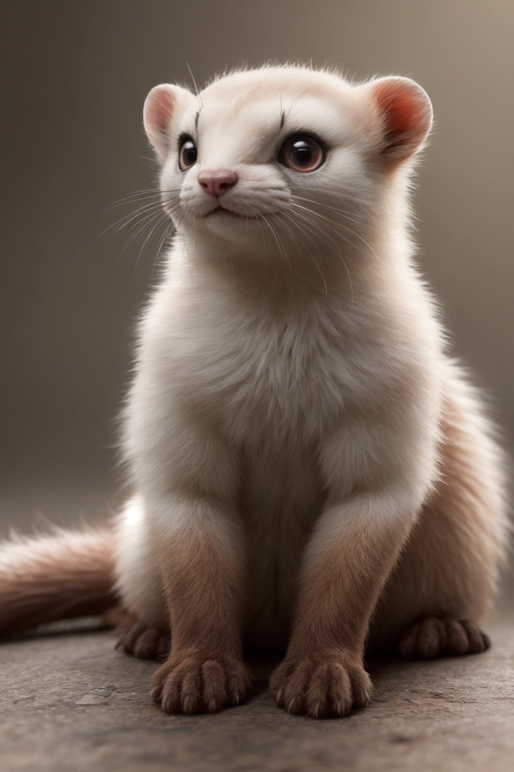 female, stoat, (realistic), cute