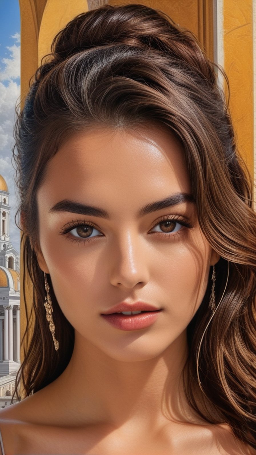 ((Hyper-Realistic)) (fullbody:1.3) photo of a girl,20yo,1girl,brazilian girl,detailed exquisite symmetric face,soft shiny skin,glossy lips,smile,mesmerizing, disheveled hair,perfect female form,perfect body proportion,perfect anatomy,elegant dress,vibrant colors
BREAK
(ultra-detailed hyper-realistic photographic backdrop of Esztergom Basilica, a spiritual center with magnificent cathedrals in northern Hungary,distant view:1.5)
BREAK
rule of thirds,perfect composition,studio photo,trending on artstation,(Masterpiece,Best quality,32k,UHD:1.7),(sharp focus,high contrast,HDR,ray tracing,hyper-detailed,intricate details,ultra-realistic,award-winning photo,kodachrome 800:1.7),(chiaroscuro lighting,soft rim lighting,key light reflecting in the eyes:1.5),by Karol Bak,Alessandro Pautasso and Hayao Miyazaki,
real_booster,art_booster,photo_b00ster,seolhyun