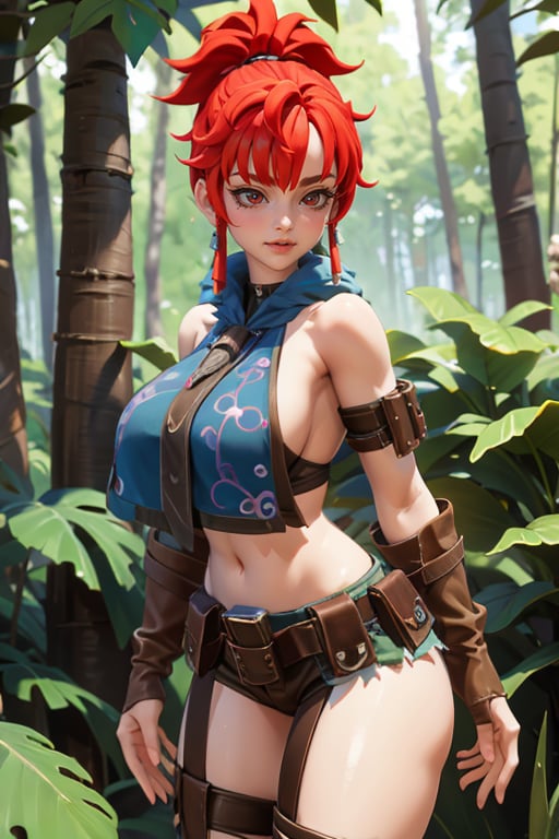 busty and sexy girl, 8k, masterpiece, ultra-realistic, best quality, high resolution, high definition, FOREST,BARE SHOULDER, <lora:YIN-PALWORLD GIRL (3):0.8>   