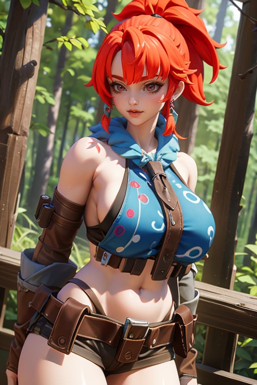 busty and sexy girl, 8k, masterpiece, ultra-realistic, best quality, high resolution, high definition, FOREST,BARE SHOULDER, <lora:YIN-PALWORLD GIRL (3):0.8>   