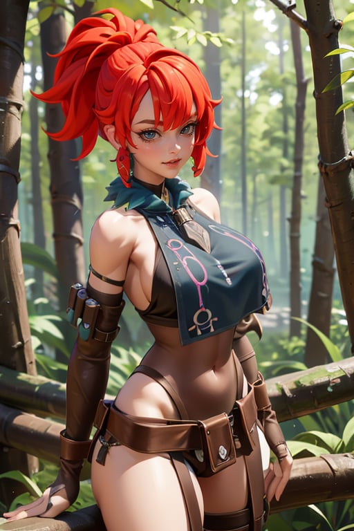 busty and sexy girl, 8k, masterpiece, ultra-realistic, best quality, high resolution, high definition, FOREST,BARE SHOULDER, <lora:YIN-PALWORLD GIRL (3):0.8>   