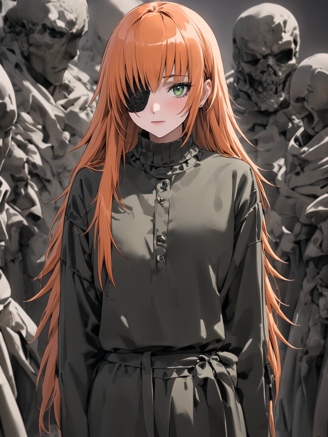 //Quality,
masterpiece, best quality, detailed
,//Character,
solo,
,//Fashion,
,//Background,
simple_background
,//Others,
,cz2128_delta \(overlord\), 1girl, long hair, green eyes, orange hair, eyepatch