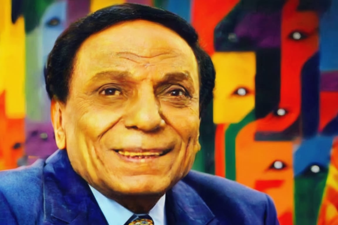 artwork. Gangester man. adel emam, Colors burst. evil. Detailed evil eyes., more detail XL,adel emam