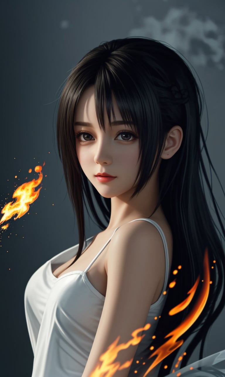 (masterpiece, top quality, best quality, official art, beautiful and aesthetic:1.2), (1girl), extreme detailed,(abstract, fractal art:1.3),colorful hair,highest detailed, detailed_eyes, fire, water, ice, lightning, light_particles, ghost,
,<lora:659111690174031528:1.0>