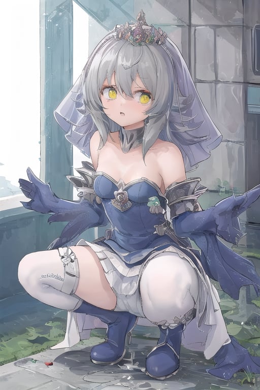 (masterpiece), best quality, high resolution, highly detailed, detailed background, perfect lighting, 1girl, bangs, ruby eyes, medium breasts, blouse, medieval village,Water Enchantress of the Temple, peeing on squat toilet,peeing on squat toilet,green eyes
green eyes, small breasts, mermaid, detached sleeves, boots, white thighhighs, bare shoulders, breasts, tiara, dress,multicolored hair, grey hair, blue hair, bloomers, garter straps, skirt, sleeves past wrists,veil