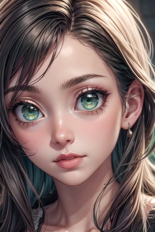 girl, close up, green eyes, BrgEy