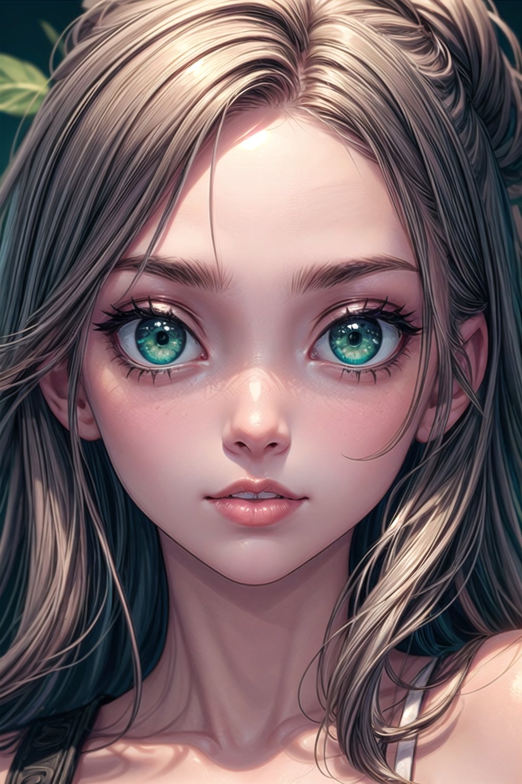 girl, close up, green eyes, BrgEy