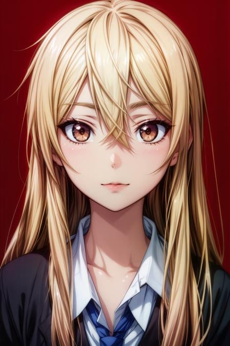 (masterpiece, best quality), <lora:mashiro shiina-lora-Faxtron:0.44> mashiro shiina, caramel-colored eyes, blonde hair, long hair, hair between eyes, long eyelashes, school uniform, <lora:add_detail:0.8>,       