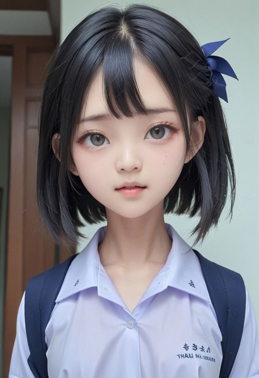 Thai school uniform,<lora:Thai_public_school_uniform:0.7>,Exquisite Face, (Highly detailed face 1.2), highly detailed skin, 